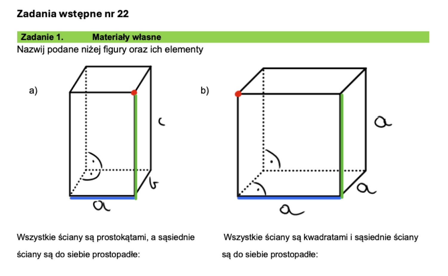 Materiał przed zajęciami