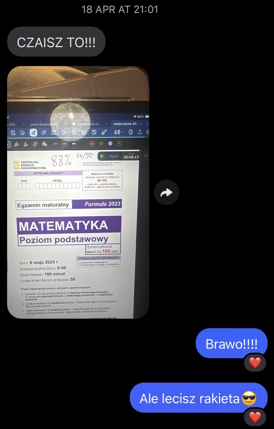 Odpowiedź na pytanie ucznia na Messengerze