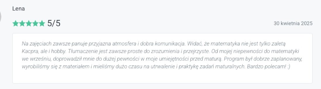 Opinia uczennicy o zaplanowanym programie