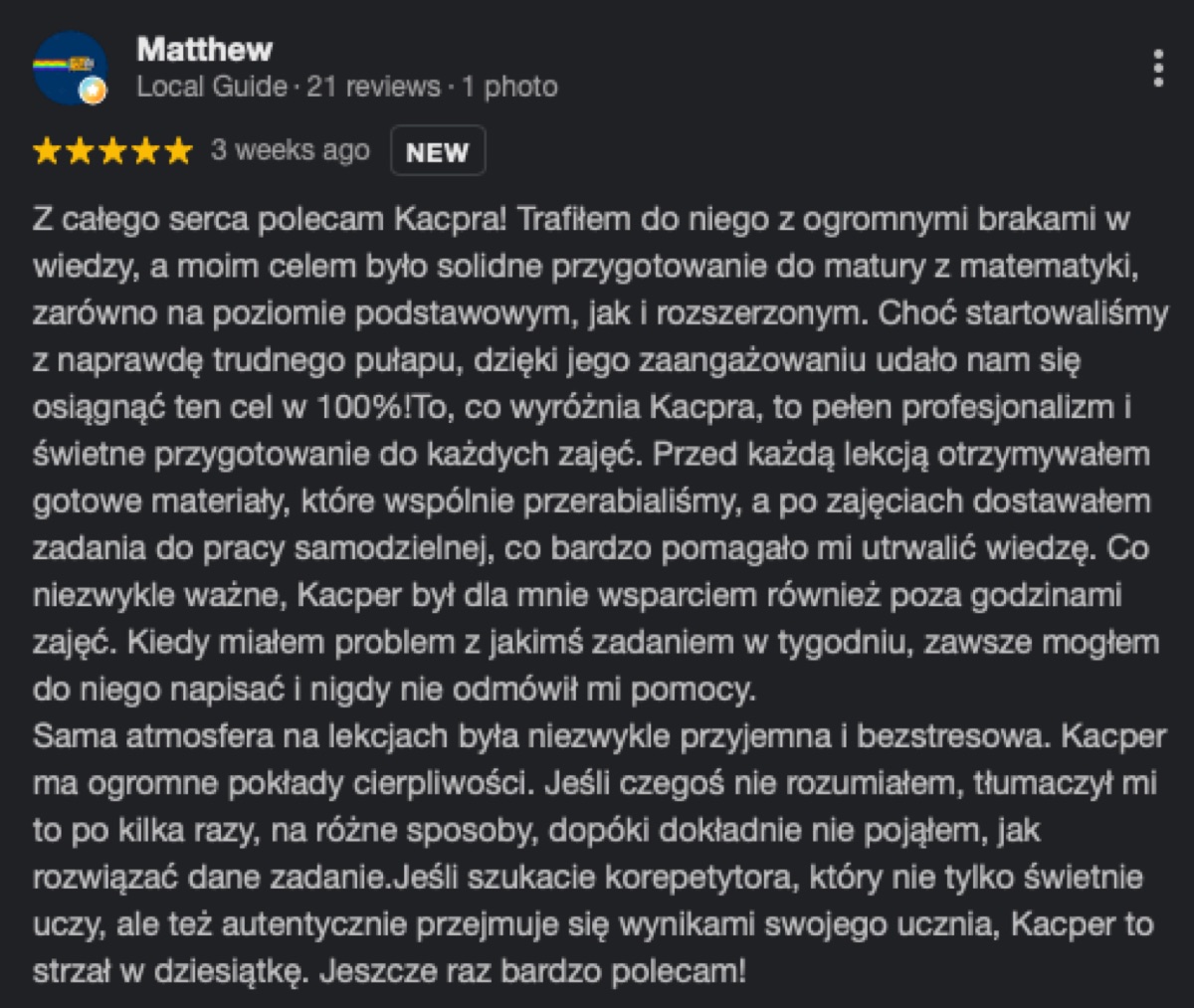 Opinia ucznia o materiałach przed zajęciami