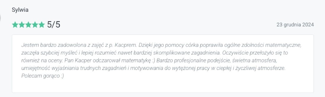 Opinia mamy uczennicy